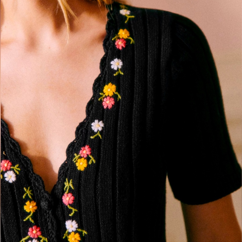 Sézane Iliana Cardigan in Black, size small NWT